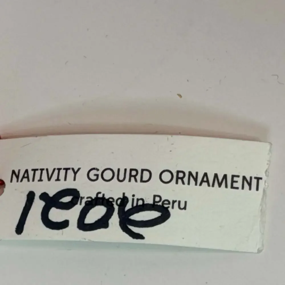 Hand Carved and Painted Gourd Nativity Scene Christmas Diorama Ornament